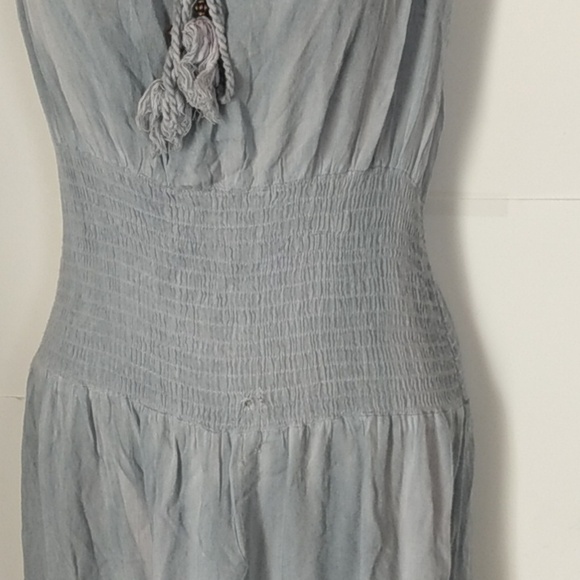 Vtg Milkmaid Blue  Rhenfaire Fairy Goth Peasant Dress XL Mlle Gabrielle - Picture 4 of 11